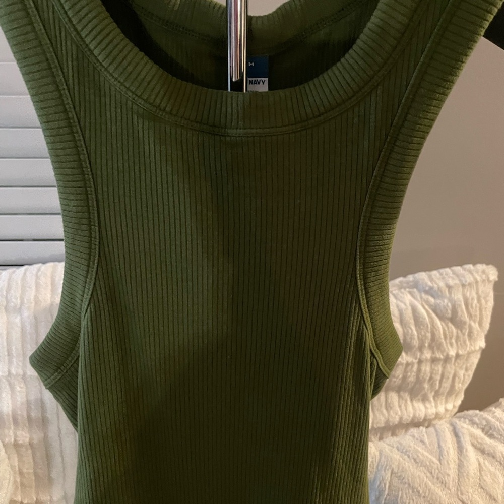 Old Navy Green Ribbed Sleeveless tank top dress